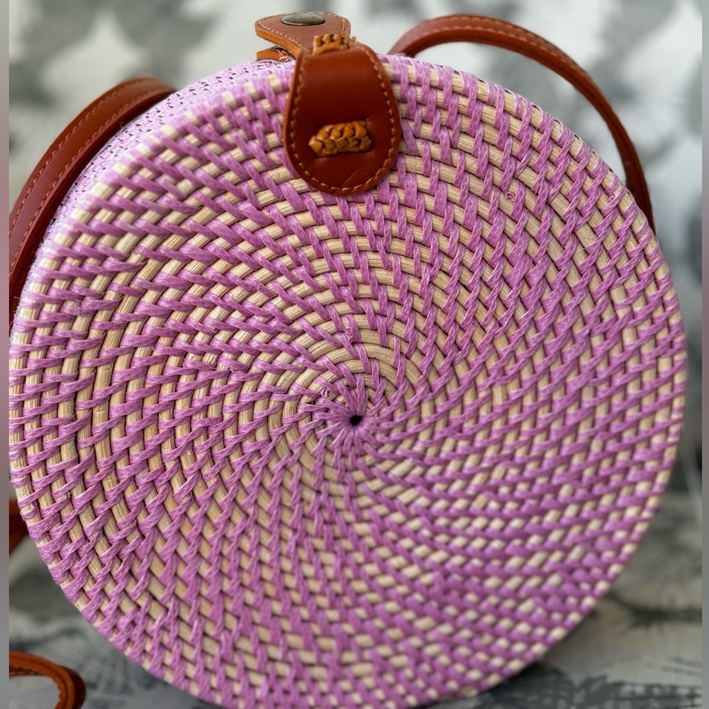 Chic Bali Lavender Rattan Bag